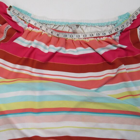 Belle + Sky Striped Multi Colors Off-The-Shoulder Loose Fit Blouse Top Size XL - Picture 7 of 7